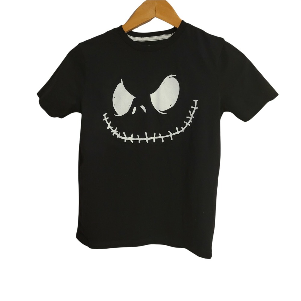 The Night Before Christmas T-Shirt Boy's Youth Size Lg 10-12 Jack's Face Black